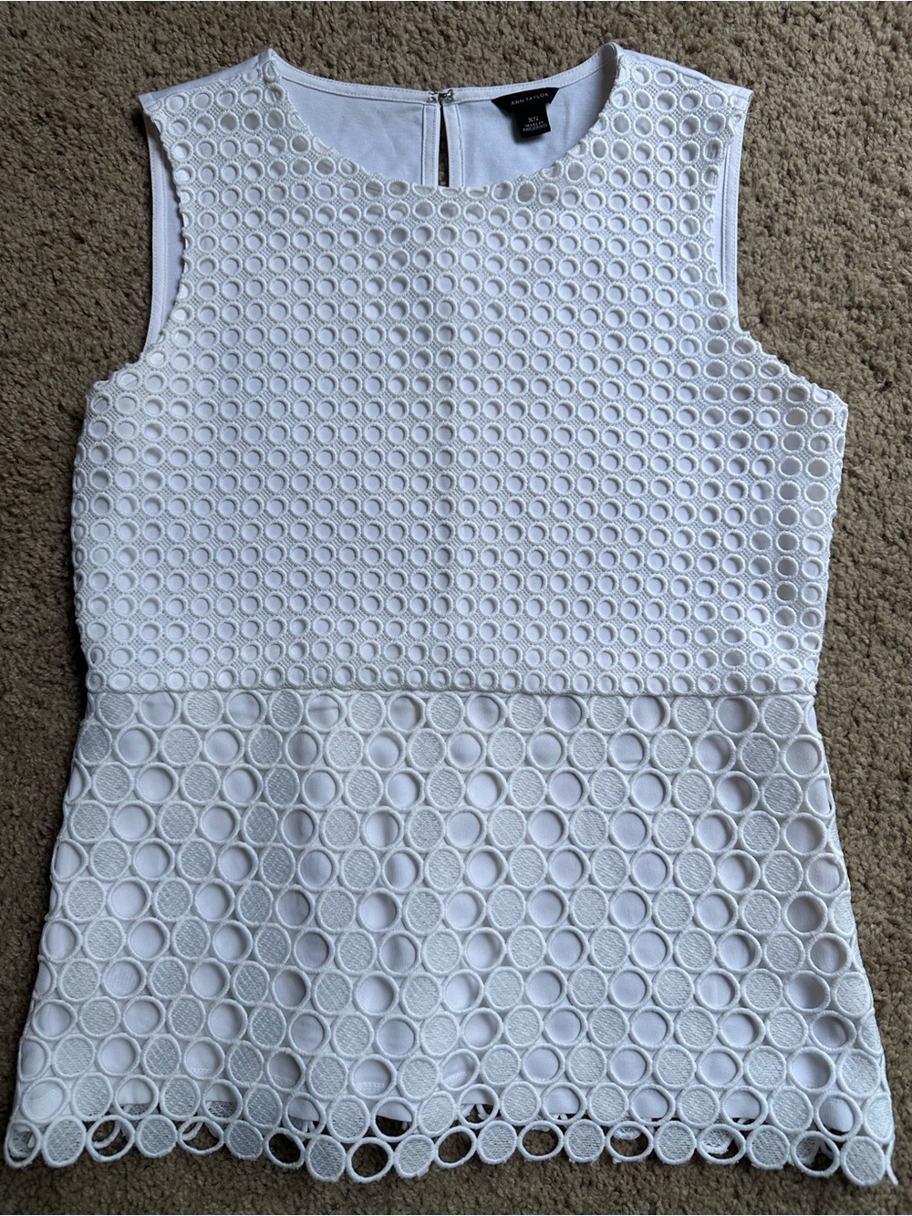 Ann Taylor White Lace Tank Top